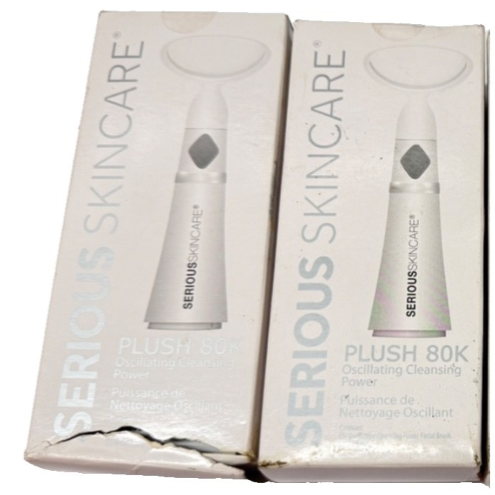 SET OF 2 Serious skincare plush 80K oscillating cleansing power Facial Brush NEW